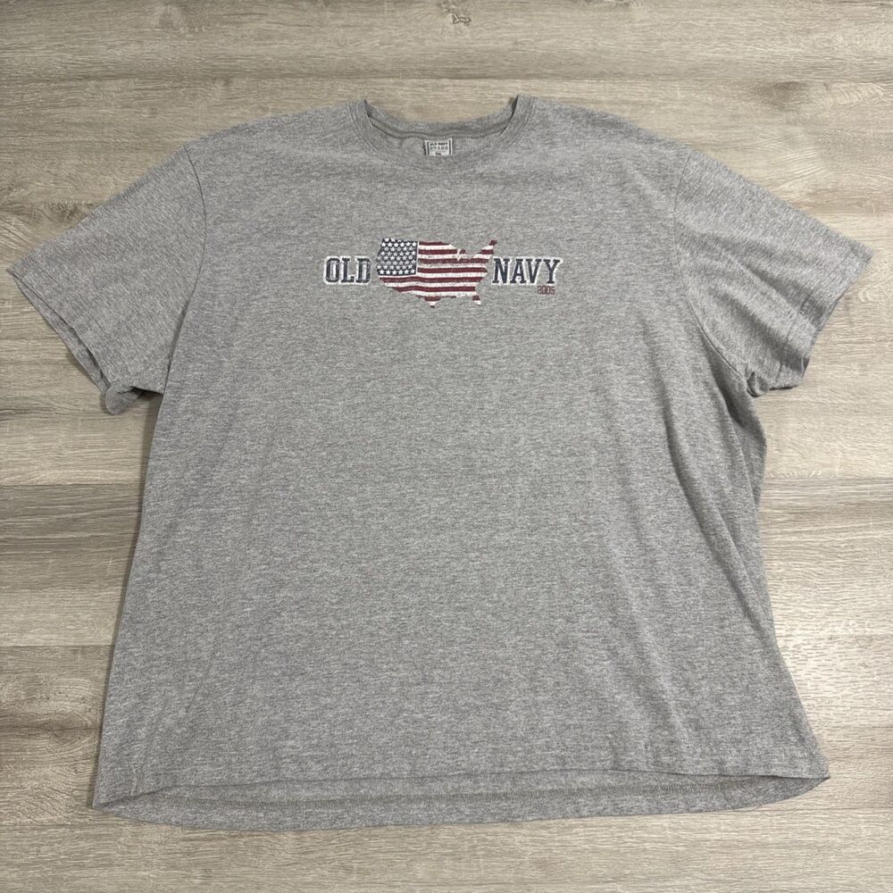 Old Navy Shirt Men’s XL Gray USA Map Flag 2005 Patriotic American Cotton Vintage